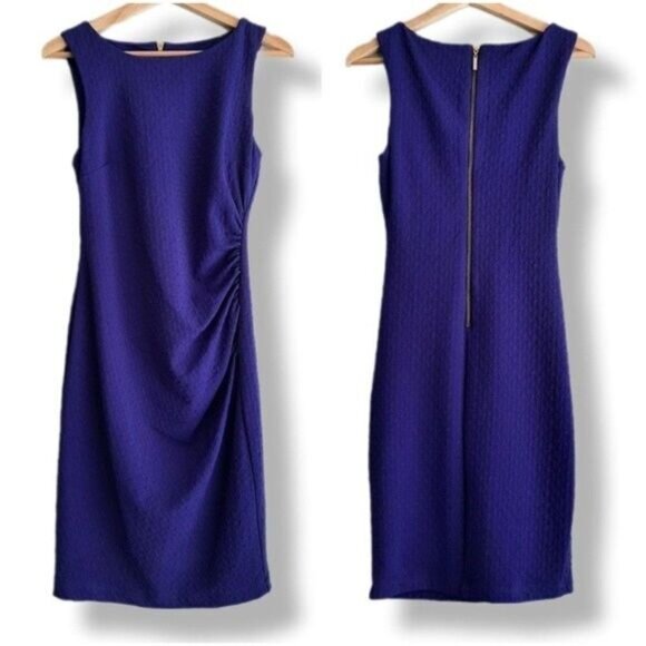 Bisou Bisou Dresses & Skirts - BISOU BISOU | NEW Sleeveless 3D Textured Sheath Dress Royal Blue Sz 6